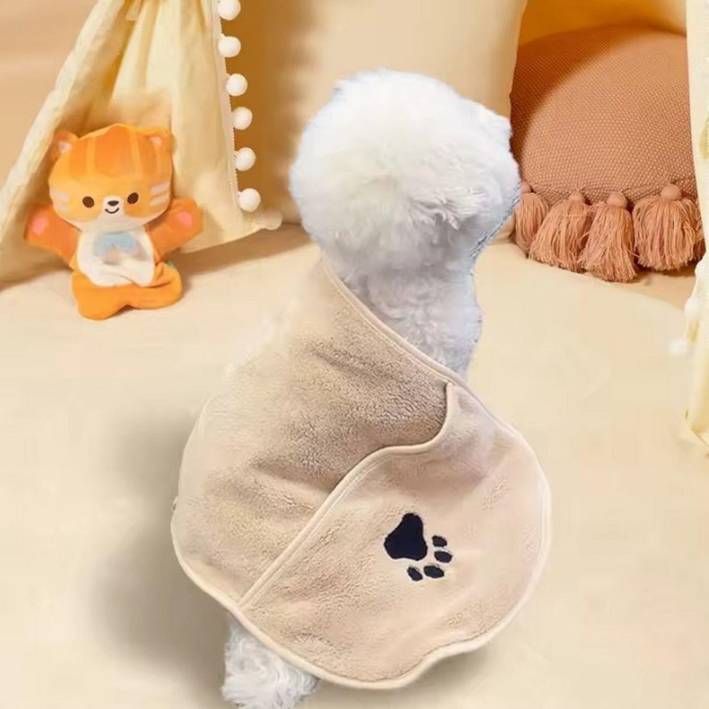 Serviette coton beige