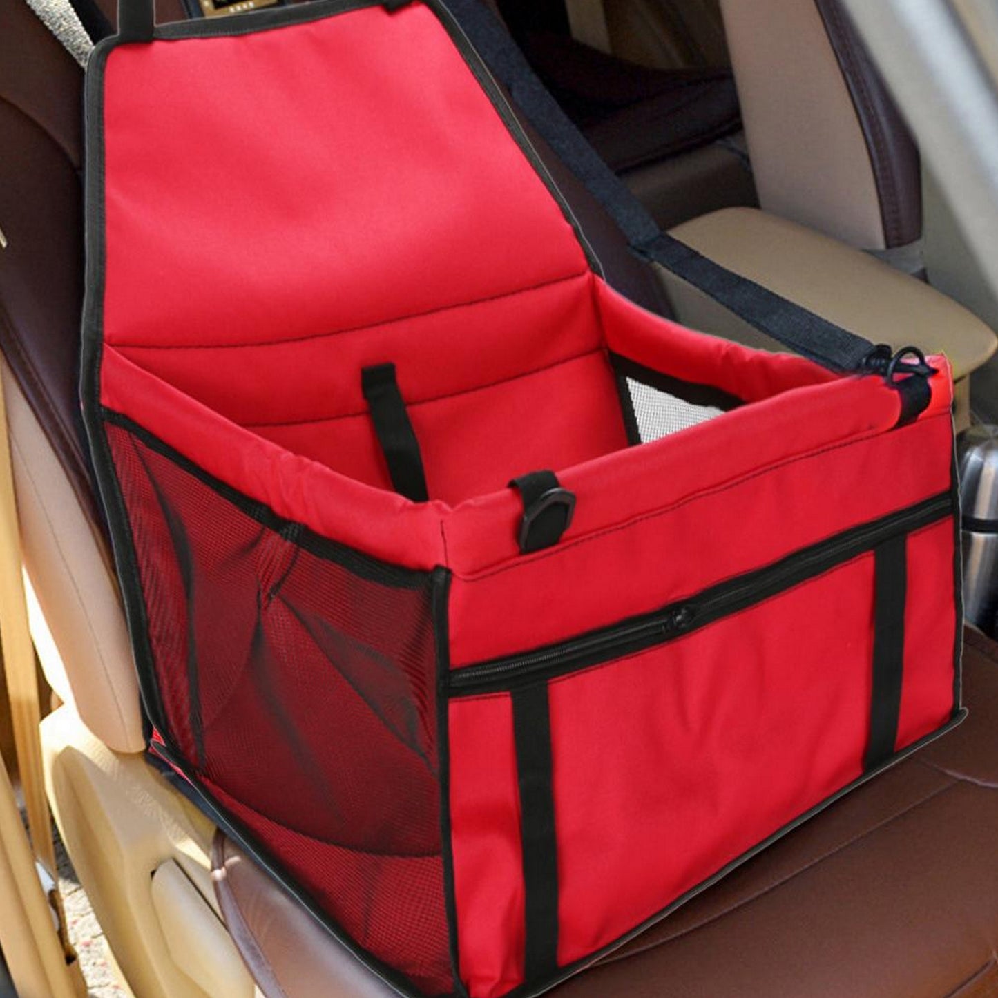 Caisse pour chien voiture rouge