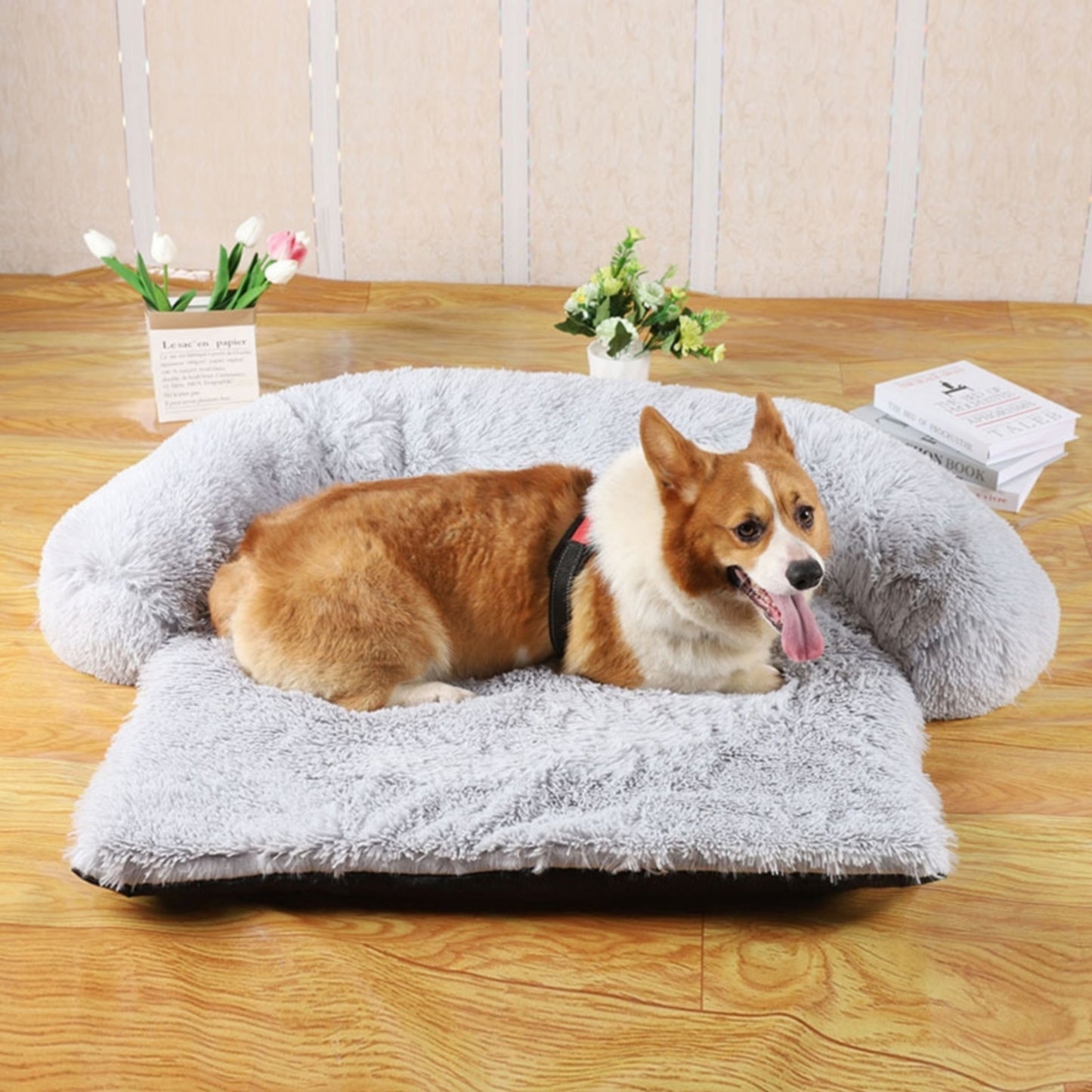 Coussin gris pour chien