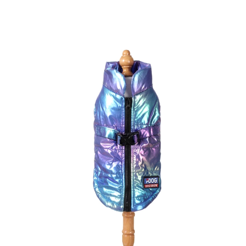 Manteau glossy bleu