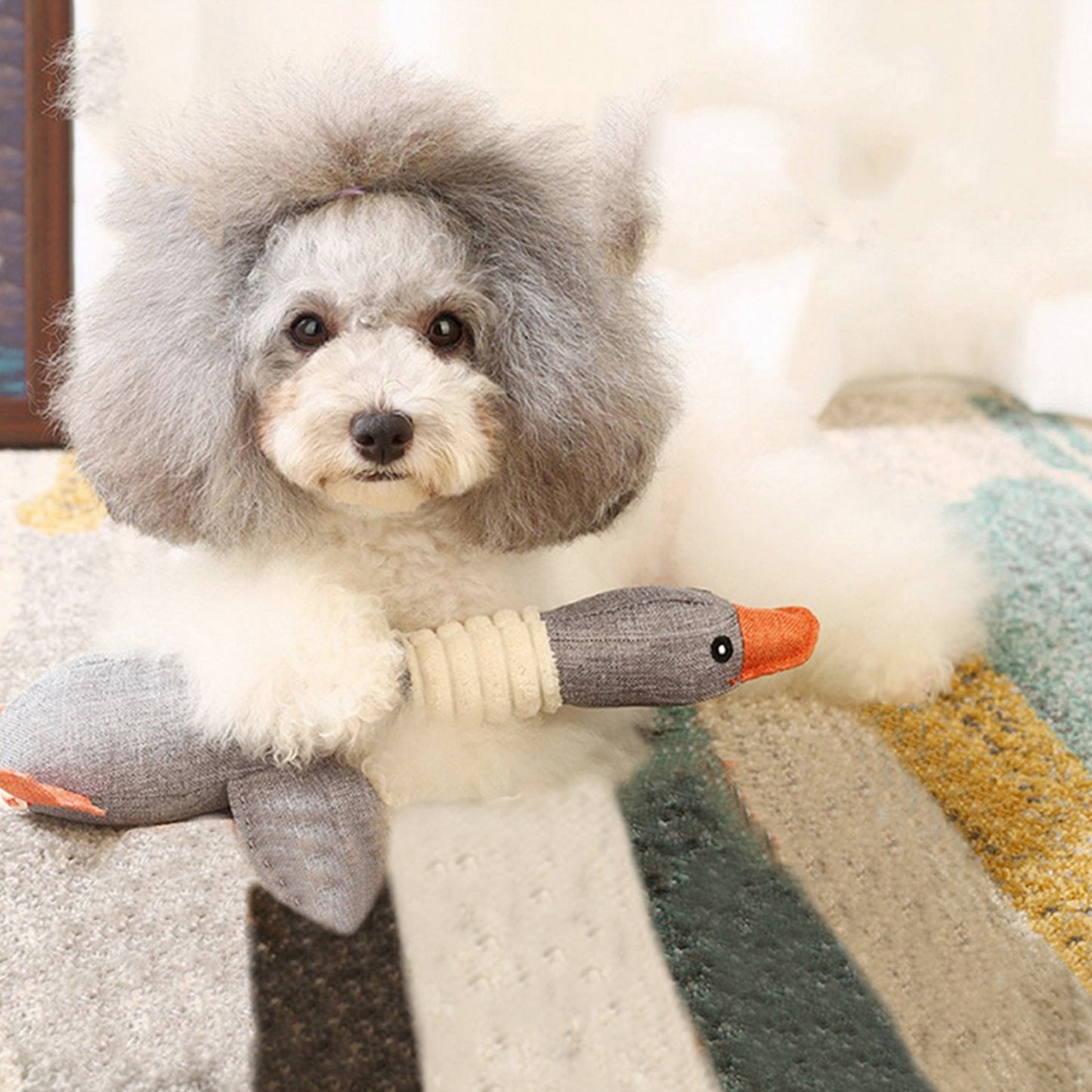 Peluche canard gris