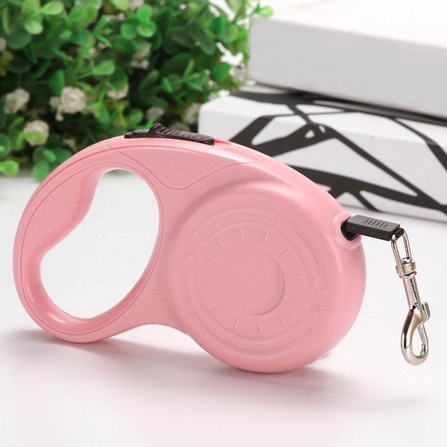 Laisse design rose guimauve