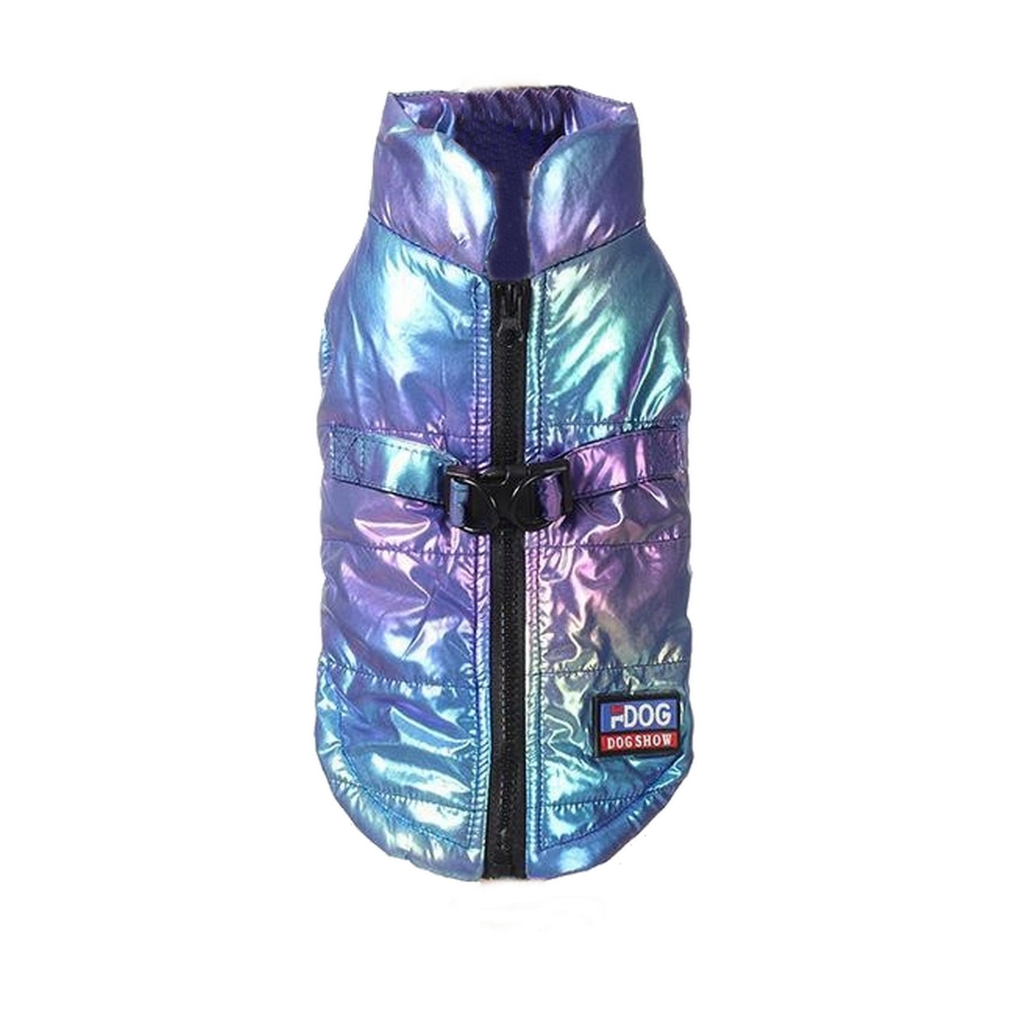 Manteau glossy bleu