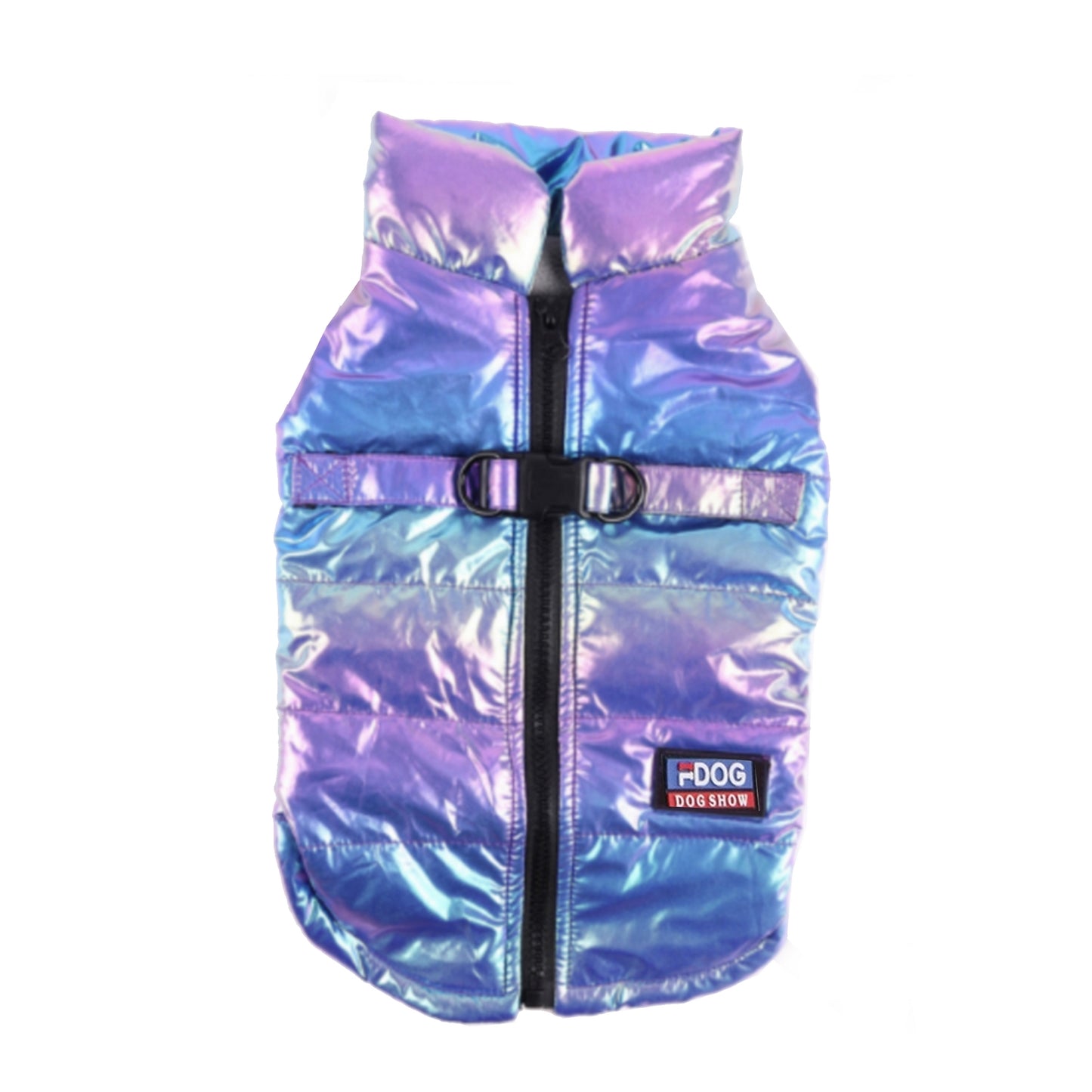 Manteau glossy bleu