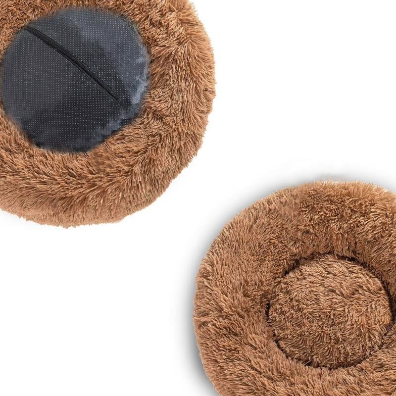 Coussin donut marron choco
