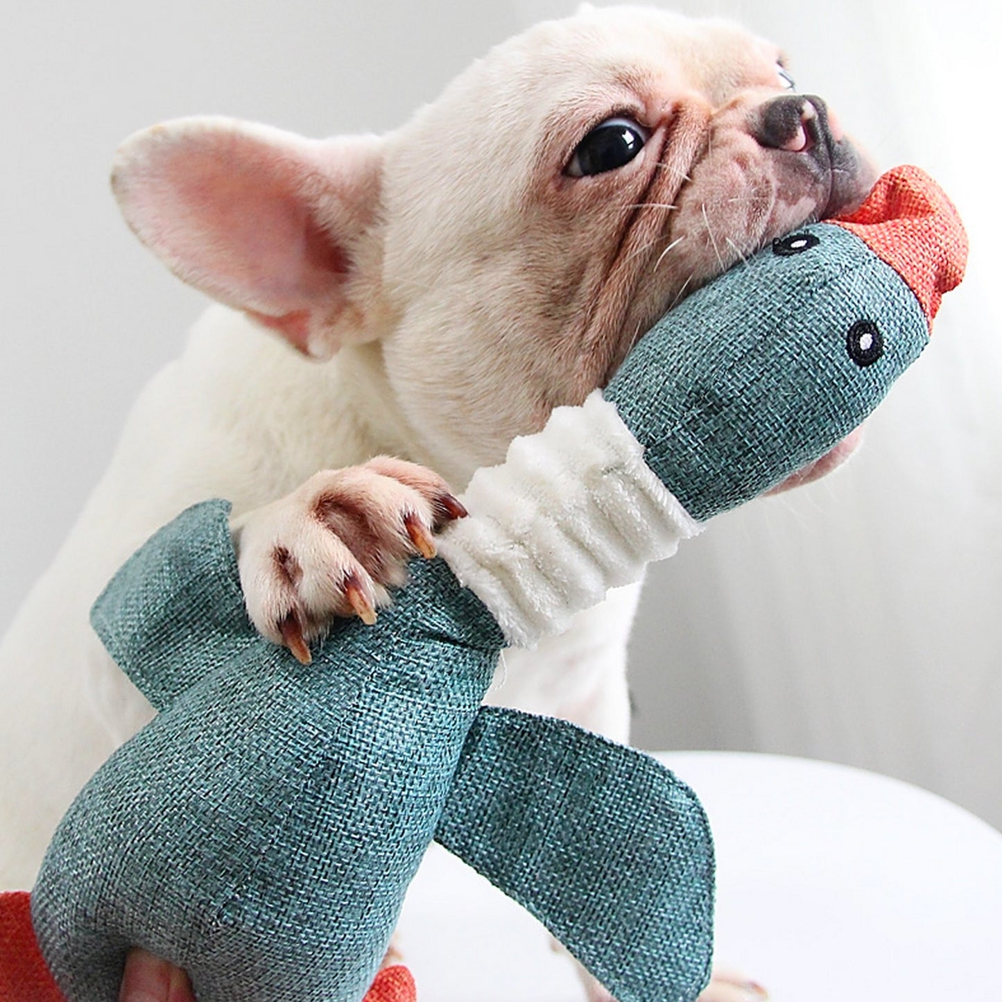 Peluche canard bleu
