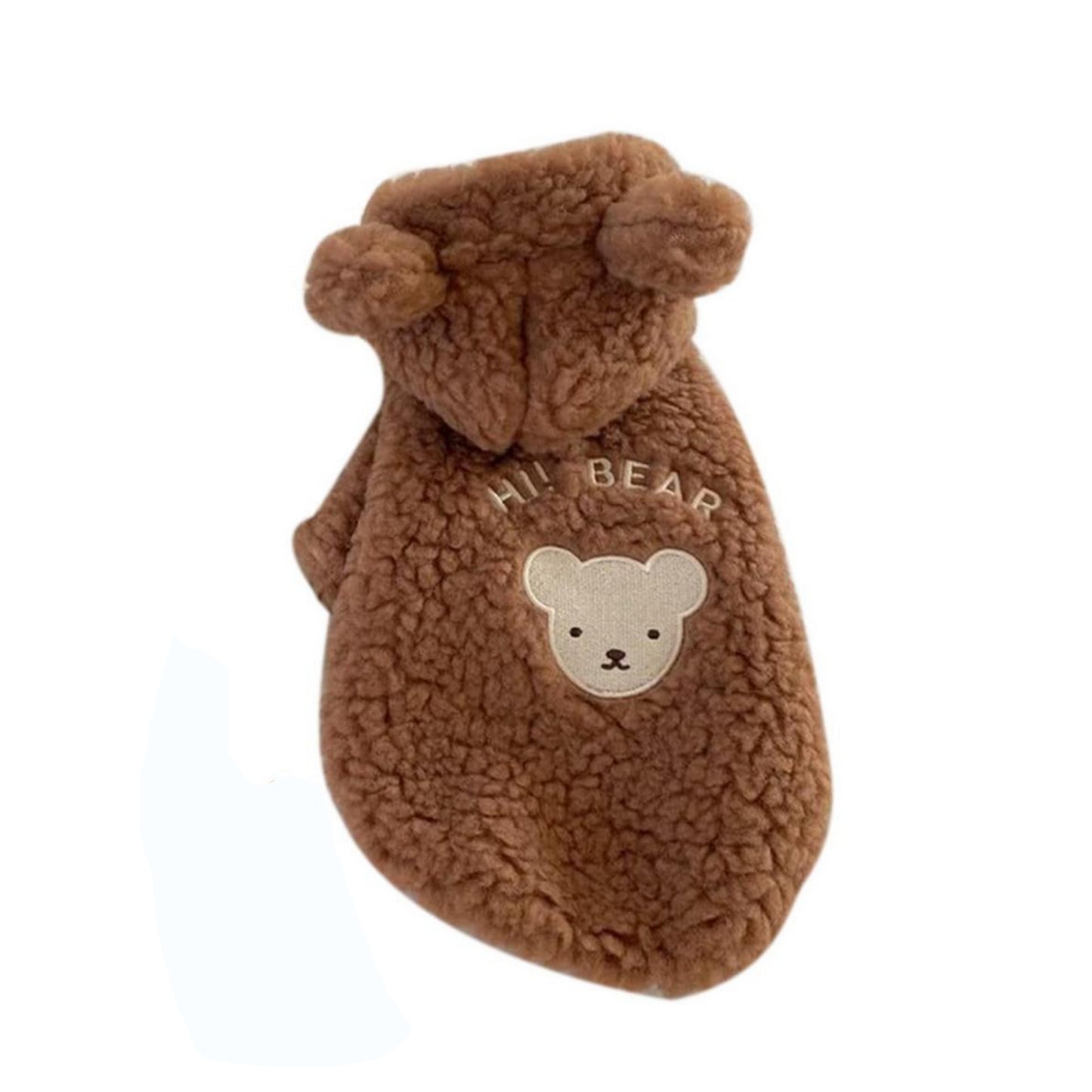 Pull pour chien fourré marron