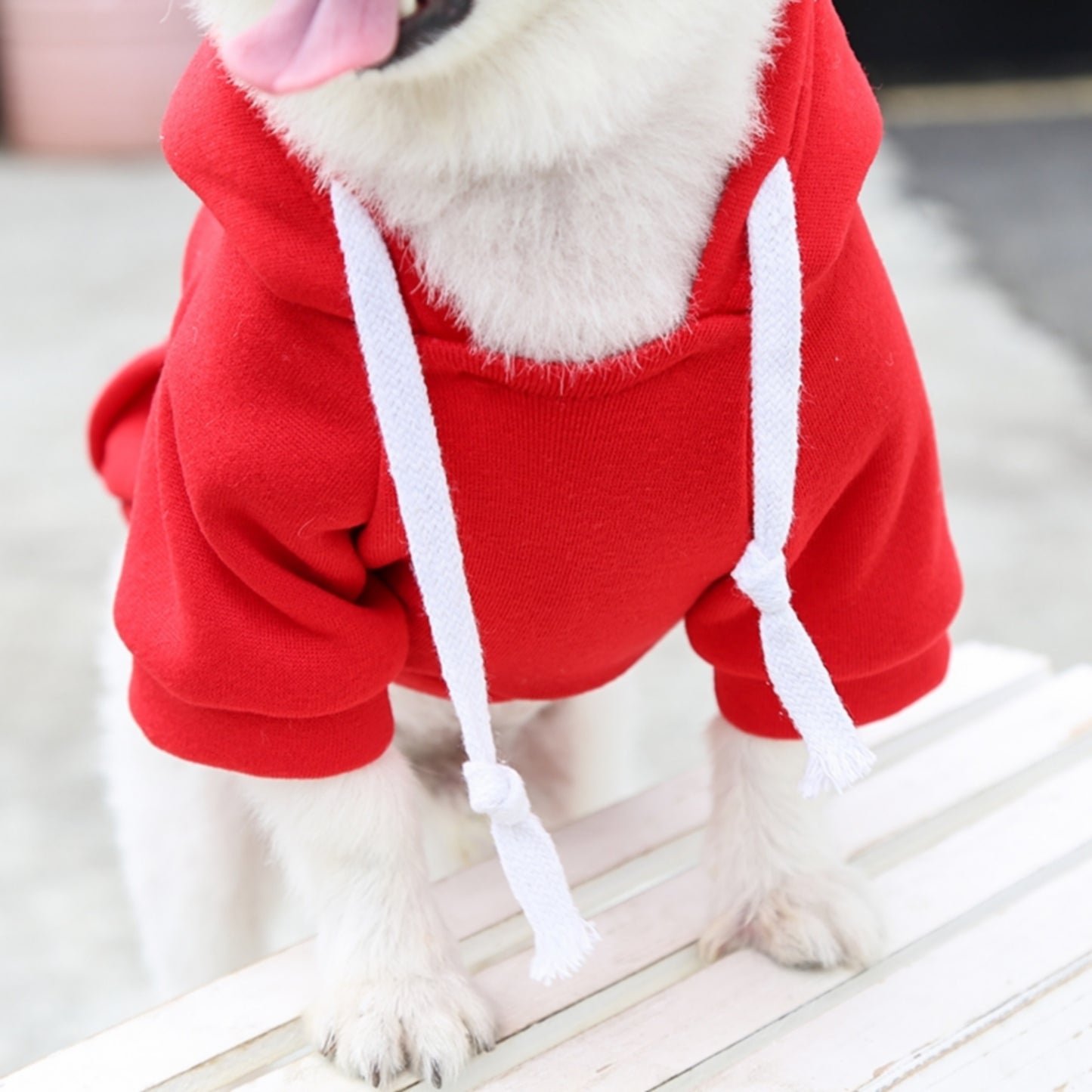Sweat capuche rouge