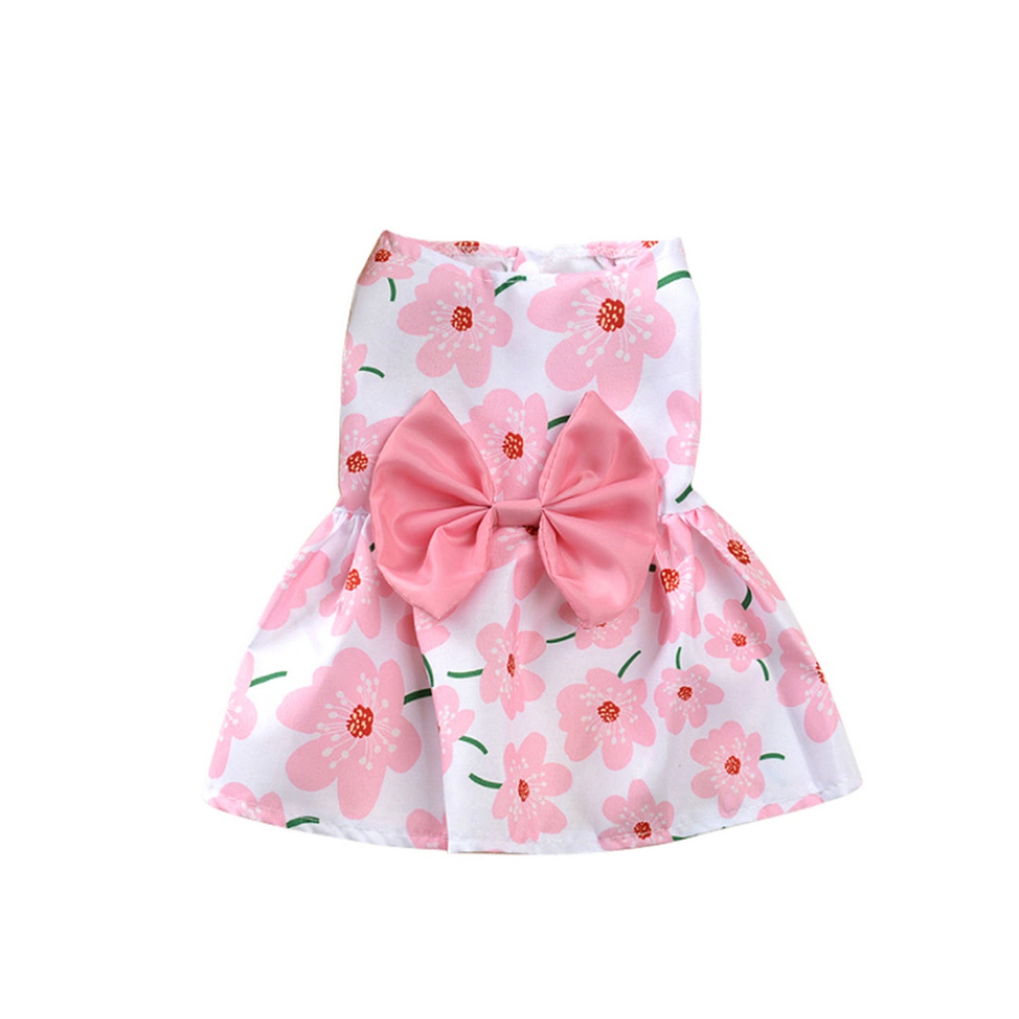 Robe d'été fleurs pour chien rose