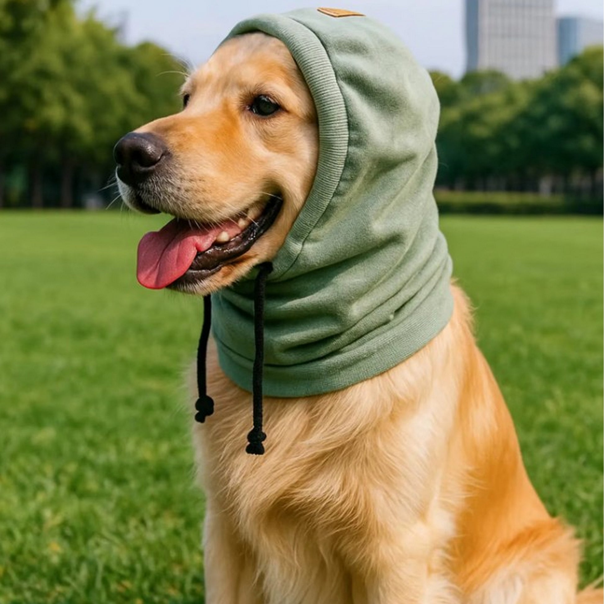 Cagoule chaude pour chien avec cordon