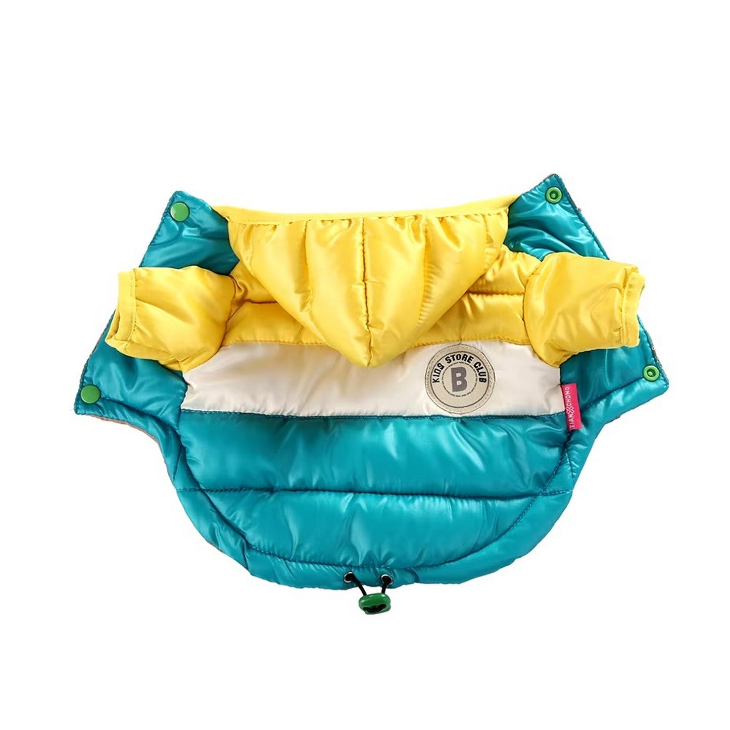 Anorak chien turquoise