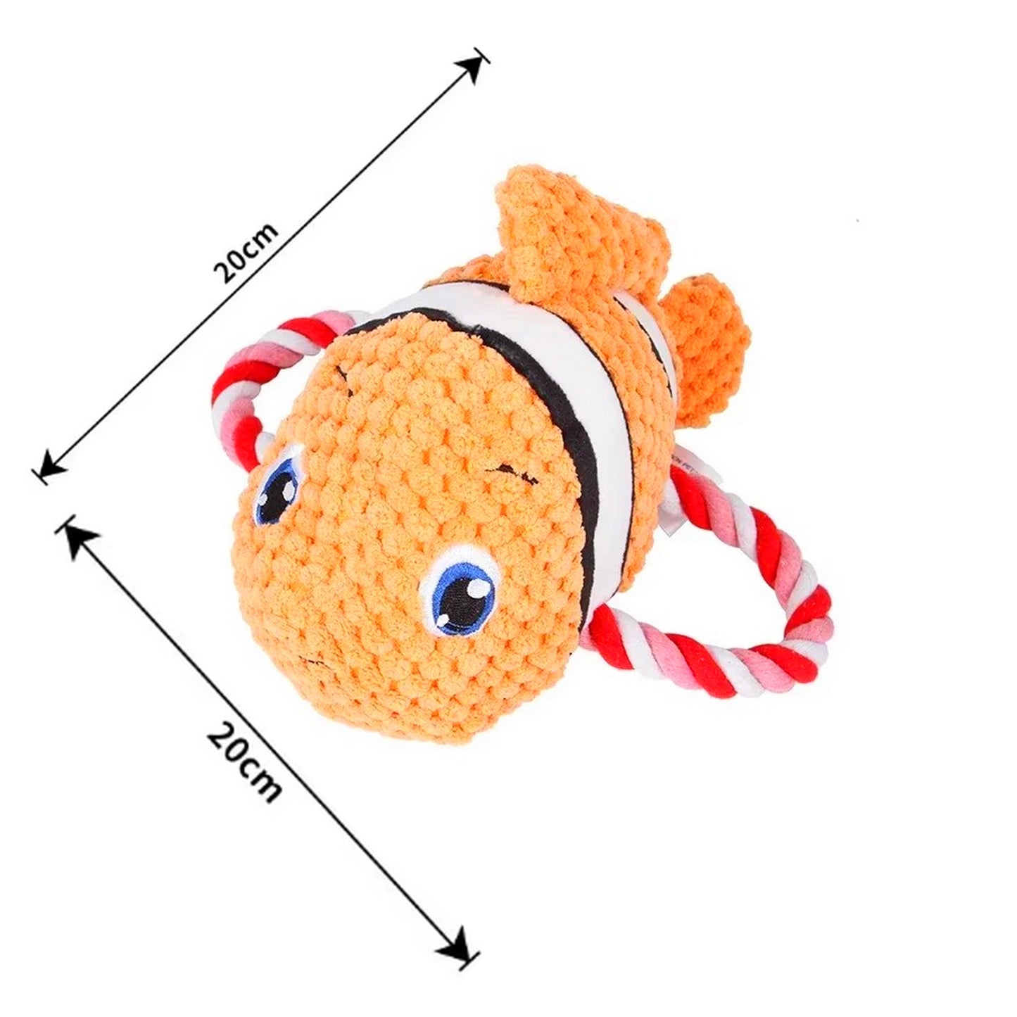 peluche poisson chien orange