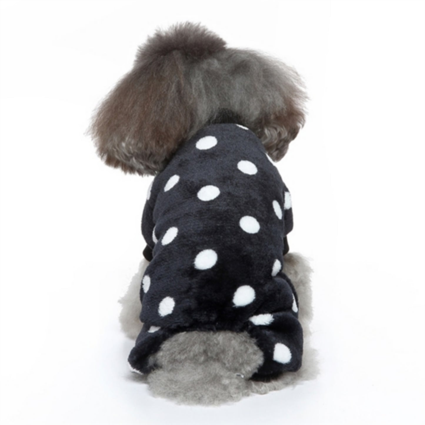 Pyjama noir pour chien à pois